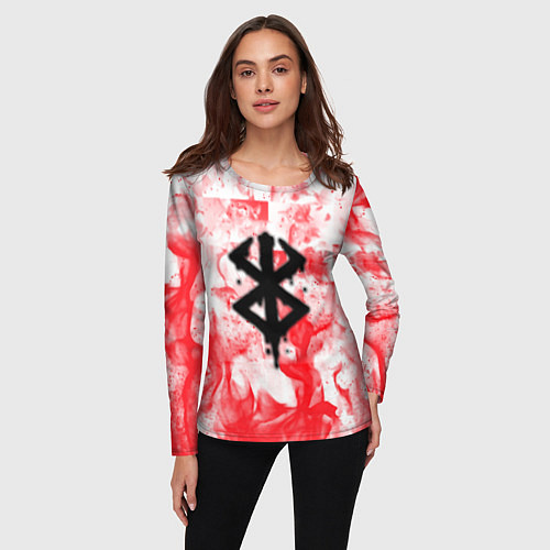 Женский лонгслив Берсерк лого в огне / 3D-принт – фото 3