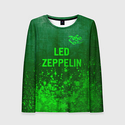 Лонгслив женский Led Zeppelin - green gradient посередине, цвет: 3D-принт