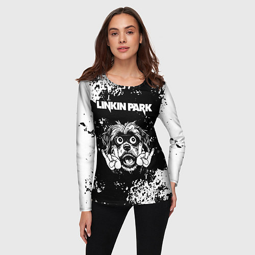 Женский лонгслив Linkin Park рок пес / 3D-принт – фото 3