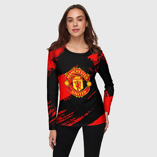 Женский лонгслив Манчестер Юнайтед фк / 3D-принт – фото 3