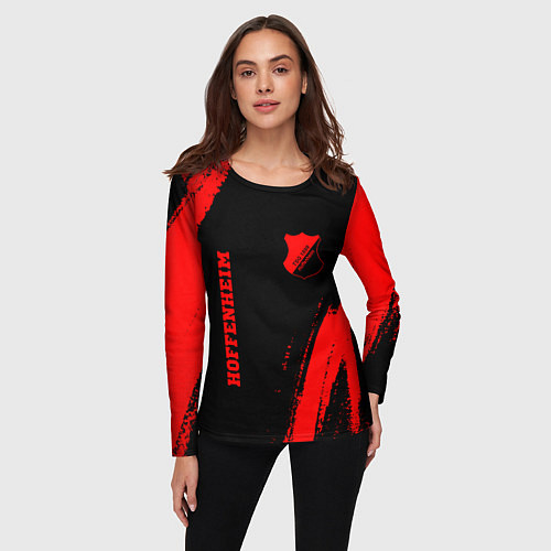 Женский лонгслив Hoffenheim - red gradient вертикально / 3D-принт – фото 3