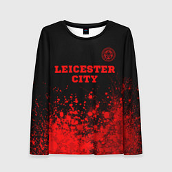 Лонгслив женский Leicester City - red gradient посередине, цвет: 3D-принт