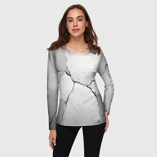 Женский лонгслив Растрескавшийся бетон / 3D-принт – фото 3