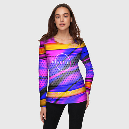 Женский лонгслив Starfield geometry game / 3D-принт – фото 3