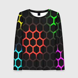 Женский лонгслив Hexagon neon