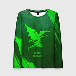 Лонгслив женский Black Sabbath - green gradient, цвет: 3D-принт