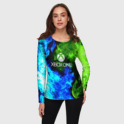 Лонгслив женский Xbox битва огня, цвет: 3D-принт — фото 2