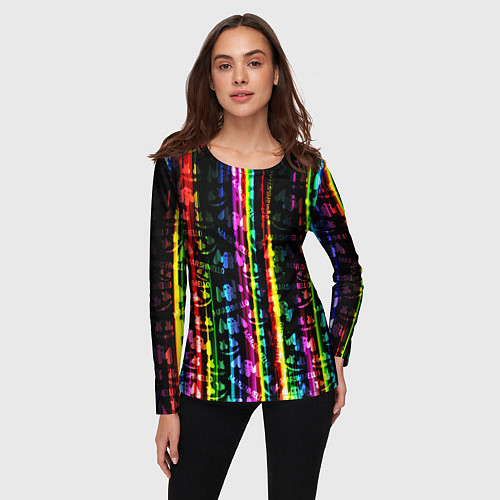 Женский лонгслив Marshmello градиент / 3D-принт – фото 3