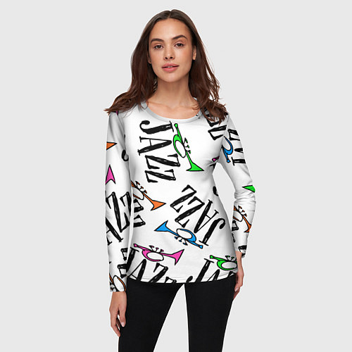 Женский лонгслив Just jazz in color / 3D-принт – фото 3