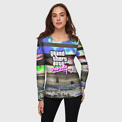 Лонгслив женский Vice city glitch, цвет: 3D-принт — фото 2