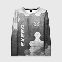 Лонгслив женский Exeed - grey gradient вертикально, цвет: 3D-принт