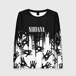 Лонгслив женский Nirvana rok hand, цвет: 3D-принт