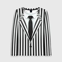 Лонгслив женский Битлджус - полоски, цвет: 3D-принт