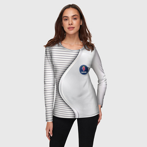 Женский лонгслив Saab metal texture / 3D-принт – фото 3