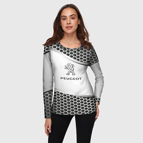 Женский лонгслив Peugeot carbon metal / 3D-принт – фото 3