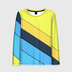 Лонгслив женский Геометрия полосы спорт, цвет: 3D-принт