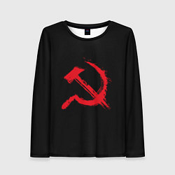 Женский лонгслив СССР логотип серп и молот