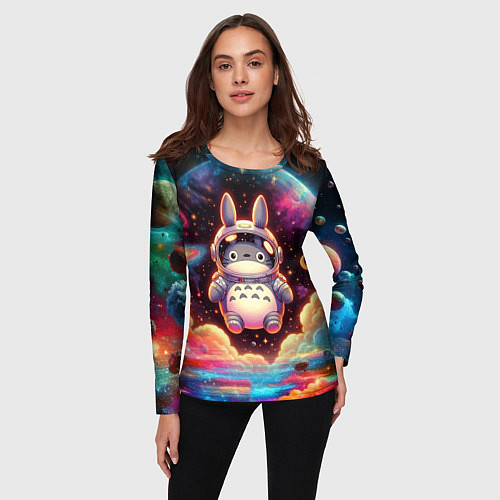 Женский лонгслив Тоторо в открытом космосе - нейроарт / 3D-принт – фото 3