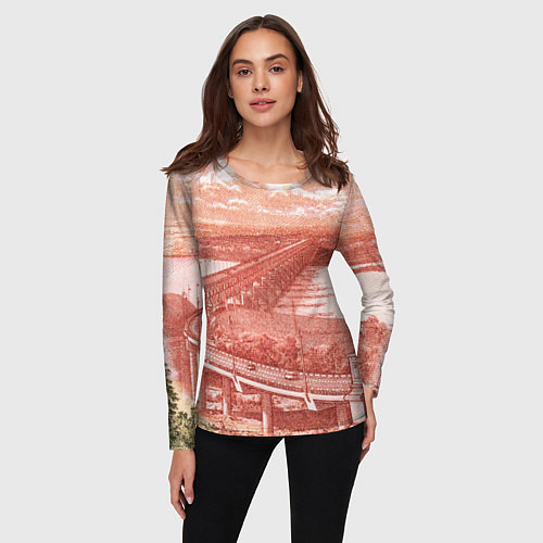 Женский лонгслив Любимый Хабаровск 5000 / 3D-принт – фото 3