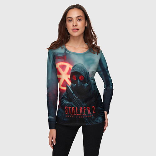 Женский лонгслив Stalker 2 зараженная зона / 3D-принт – фото 3