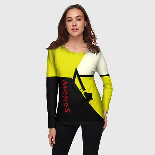 Женский лонгслив Assassins Creed geometry logo / 3D-принт – фото 3
