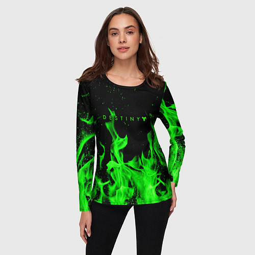 Женский лонгслив Destiny кислотный огонь / 3D-принт – фото 3