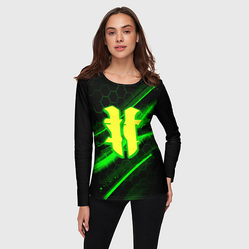 Женский лонгслив Starcraft 2 кислотные соты линии / 3D-принт – фото 3