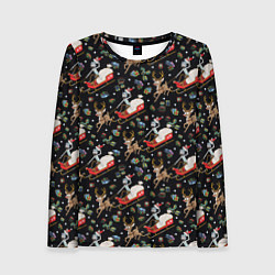 Лонгслив женский Рик и Морти сани с оленем - Christmas, цвет: 3D-принт