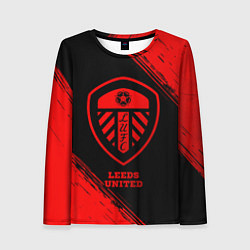 Лонгслив женский Leeds United - red gradient, цвет: 3D-принт