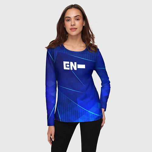 Женский лонгслив Enhypen blue poly / 3D-принт – фото 3