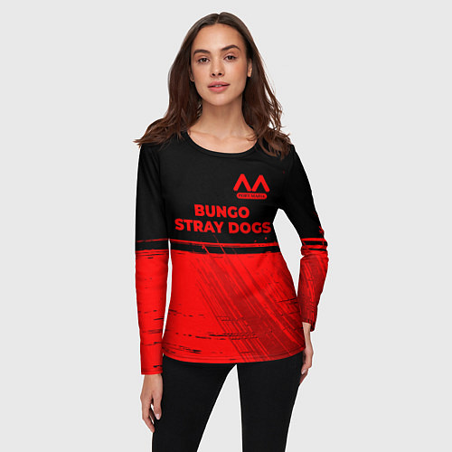 Женский лонгслив Bungo Stray Dogs - red gradient посередине / 3D-принт – фото 3