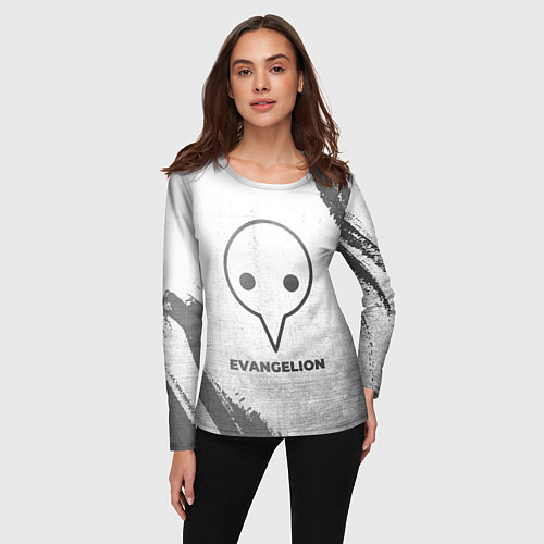 Женский лонгслив Evangelion - white gradient / 3D-принт – фото 3