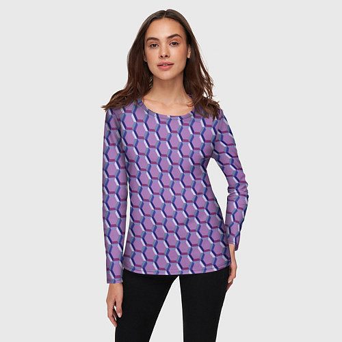 Женский лонгслив Соты / 3D-принт – фото 3