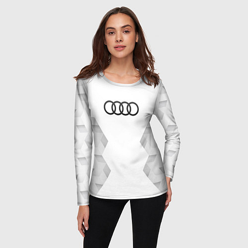 Женский лонгслив Audi white poly / 3D-принт – фото 3