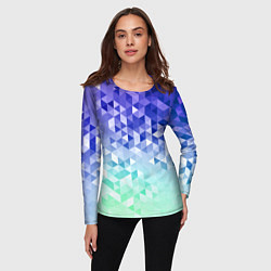 Лонгслив женский Градиентная геометрия, цвет: 3D-принт — фото 2