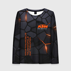 Лонгслив женский KTM - плиты с эффектом свечения, цвет: 3D-принт