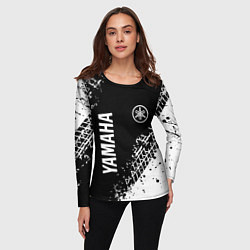 Лонгслив женский Yamaha - следы от шин, цвет: 3D-принт — фото 2