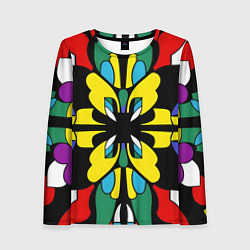 Лонгслив женский Яркий калейдоскоп, цвет: 3D-принт