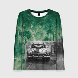Лонгслив женский Ретроавтомобиль, цвет: 3D-принт