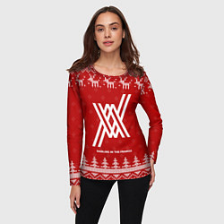 Лонгслив женский Новогодний Darling in the FranXX с оленями, цвет: 3D-принт — фото 2