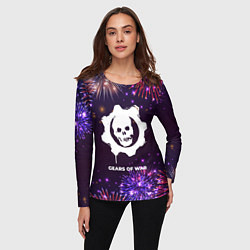 Лонгслив женский Праздничный Gears of War, цвет: 3D-принт — фото 2