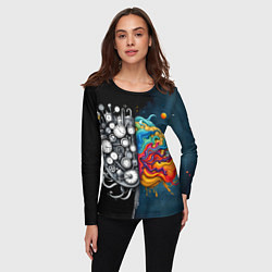 Лонгслив женский Креативный мозг, цвет: 3D-принт — фото 2