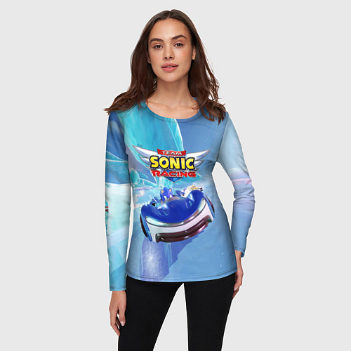 Женский лонгслив Team Sonic racing - speed / 3D-принт – фото 3