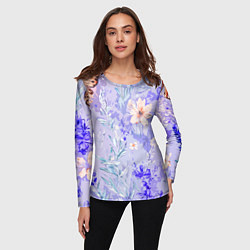 Лонгслив женский Растения на розовом фоне, цвет: 3D-принт — фото 2
