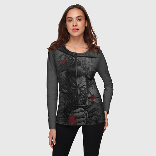 Женский лонгслив Дзин Сакай - самурай / 3D-принт – фото 3