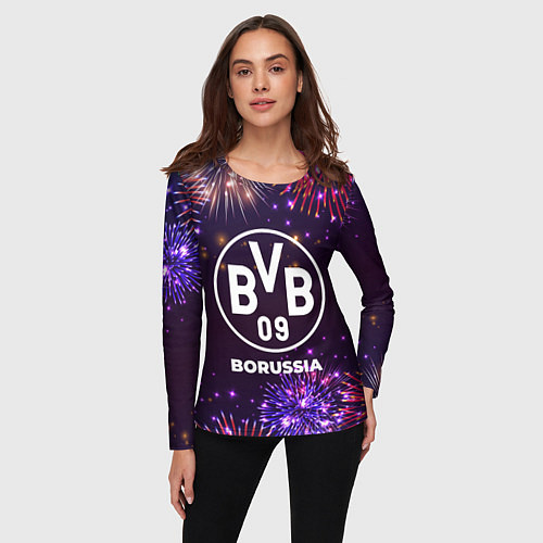 Женский лонгслив Праздничный Borussia / 3D-принт – фото 3