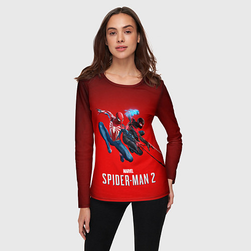 Женский лонгслив Два паука Marvel spider man 2 / 3D-принт – фото 3