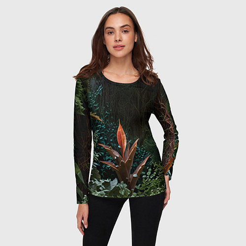 Женский лонгслив Объемные растения / 3D-принт – фото 3