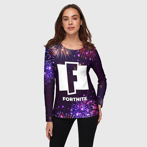 Женский лонгслив Праздничный Fortnite / 3D-принт – фото 3