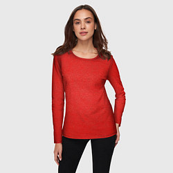 Лонгслив женский Красная кожаная текстура, цвет: 3D-принт — фото 2